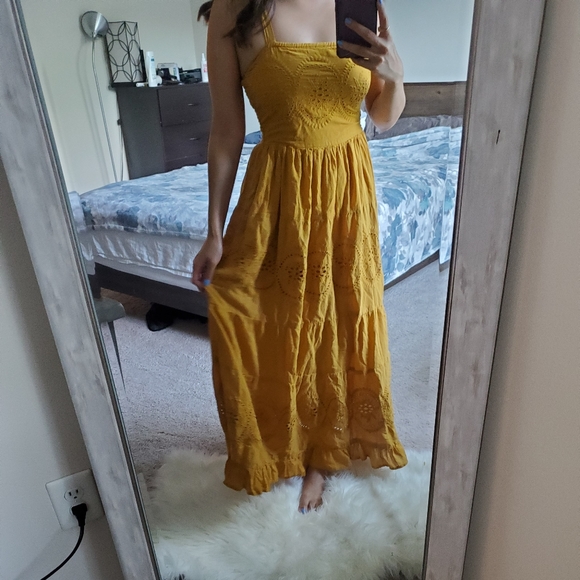 Mustard summer bohemian dress - Picture 1 of 4